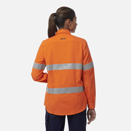 King Gee Women's Shieldtec Lenzing FR Hi-Vis Open Front Taped Shirt (K84003)