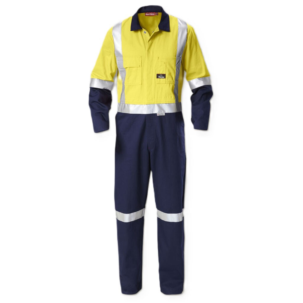 Hard Yakka Hi-Vis 2Tone Taped Cotton Drill Coverall (Y00262)