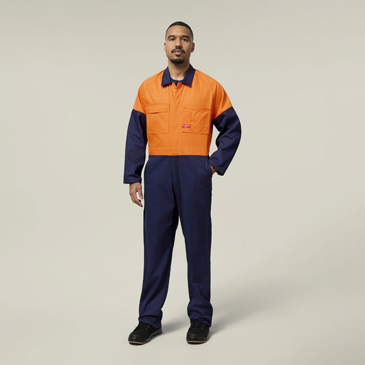 Hard Yakka Hi-vis 2Tone Cotton Drill Coverall (Y00270)