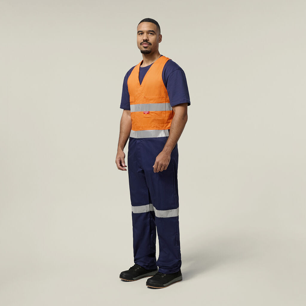 Hard Yakka Hi-Vis 2Tone Action Back Cotton Taped Overall (Y01055)