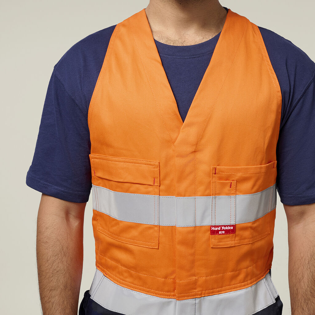 Hard Yakka Hi-Vis 2Tone Action Back Cotton Taped Overall (Y01055)