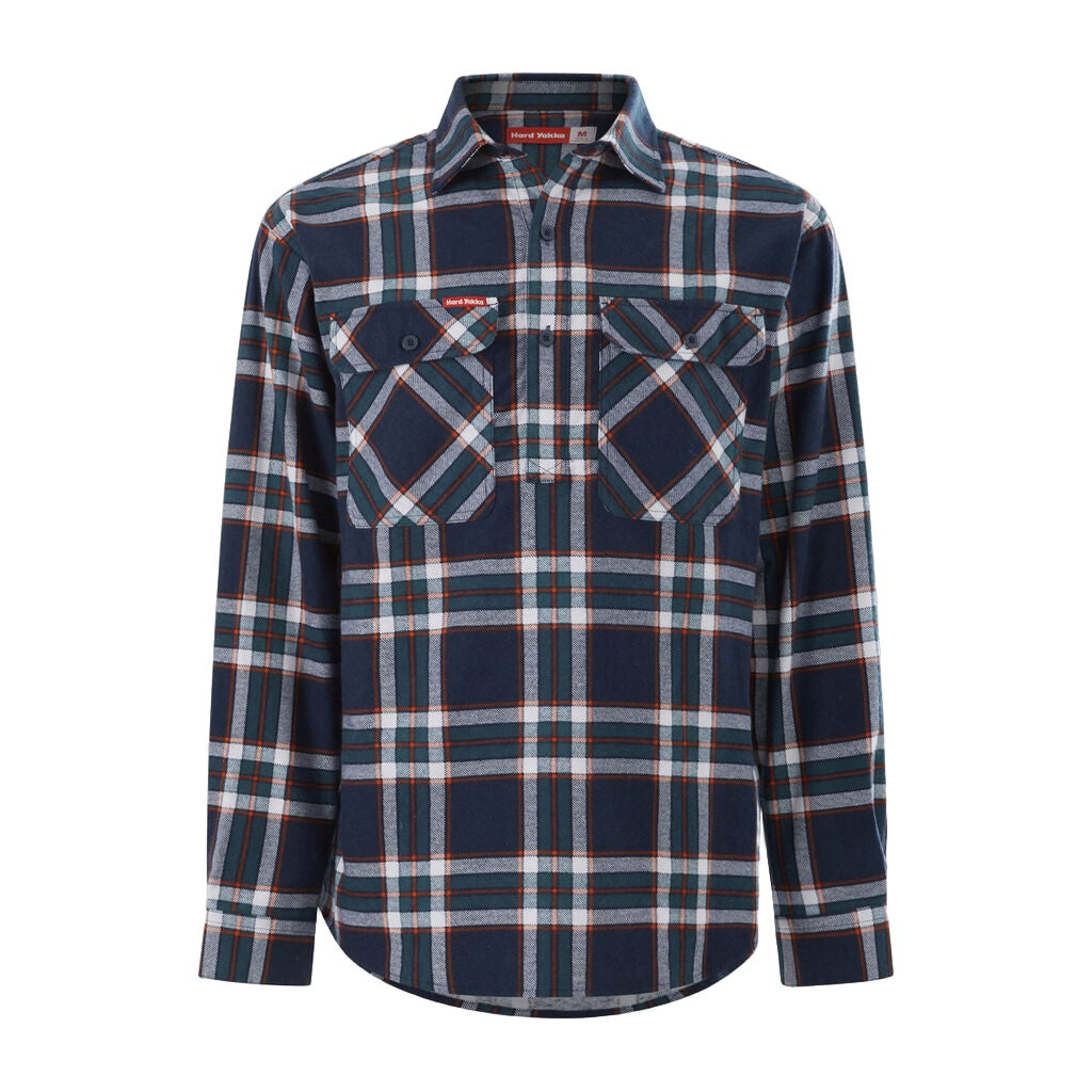 Hardyakka Core Long Sleeve Closed Front Check Flannel Shirt (Y04006)