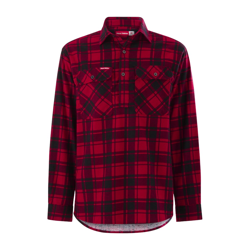 Hardyakka Core Long Sleeve Closed Front Check Flannel Shirt (Y04006)