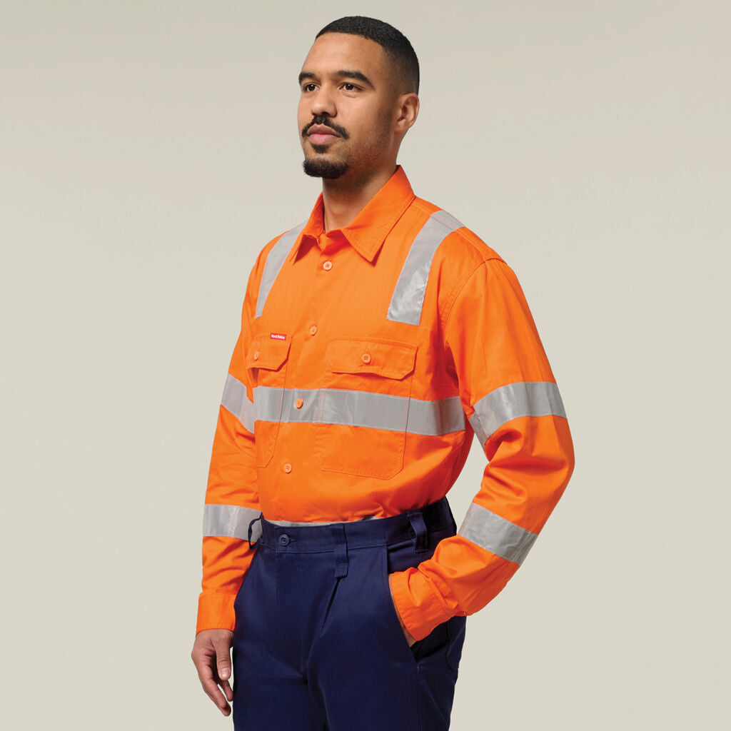 Hard Yakka Long Sleeve Hi-Vis Biomoton Taped shirt (Y04275)