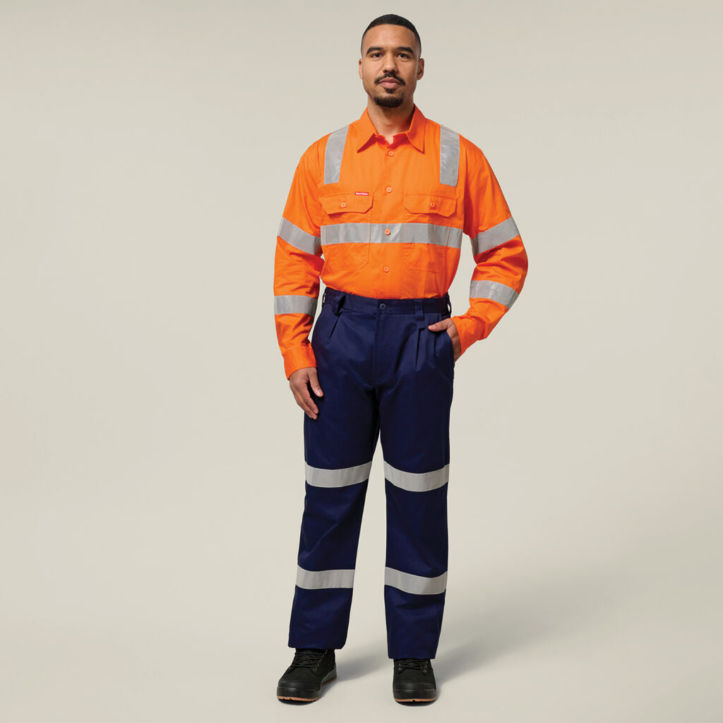 Hard Yakka Long Sleeve Hi-Vis Biomoton Taped shirt (Y04275)