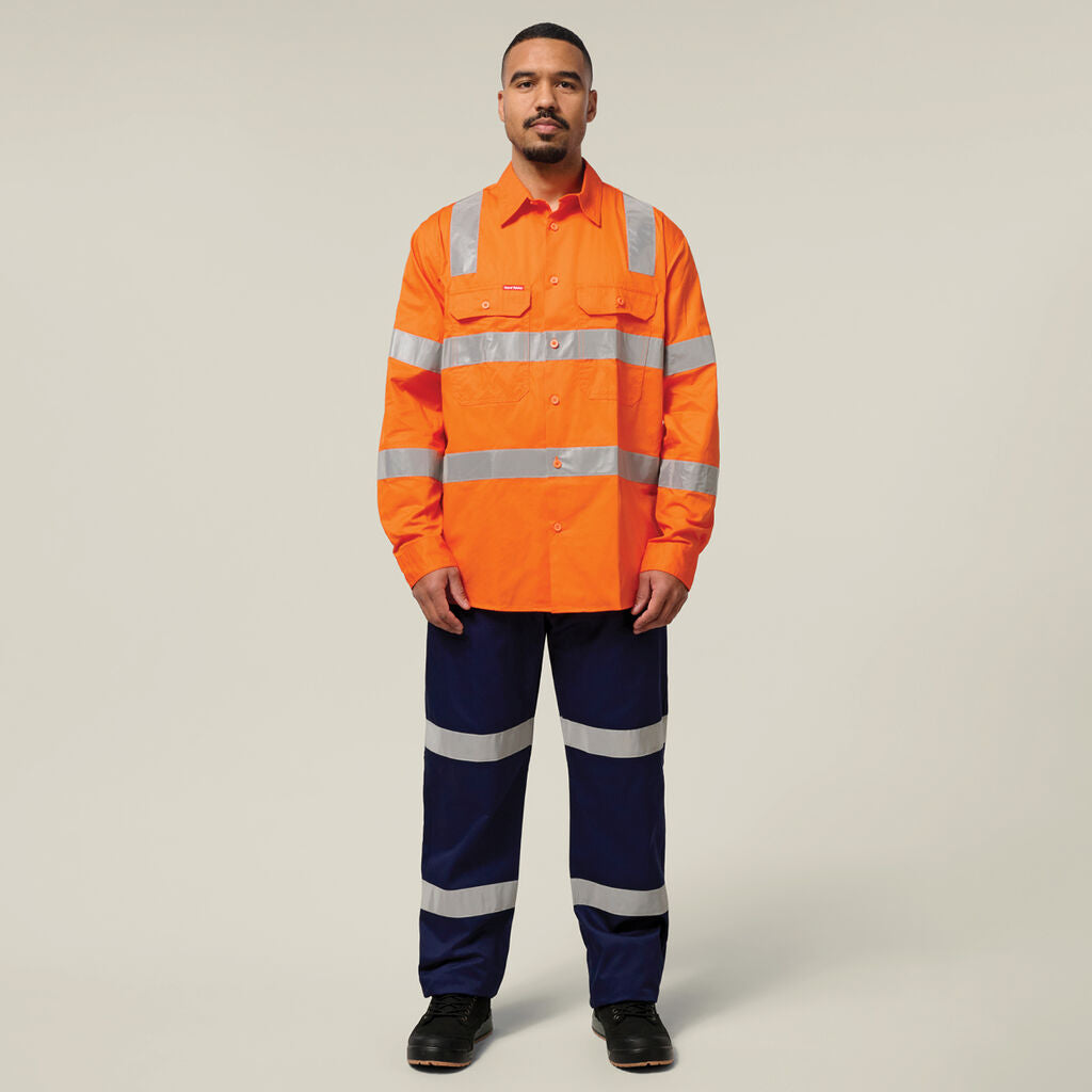 Hard Yakka Long Sleeve Hi-Vis Biomoton Taped shirt (Y04275)