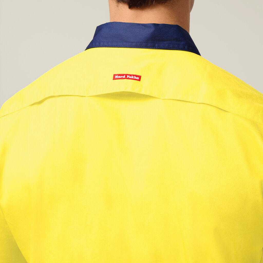 Hard Yakka Core Hi-Vis Light Weight Vented Short Sleeve Cotton Shirt (Y04620)