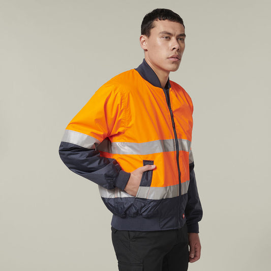 Hard Yakka Core Hi-Vis 2 Tone Taped Waterproof Bomber Jacket (Y06675)