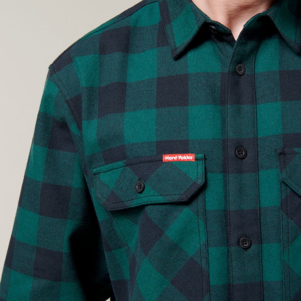 Hard Yakka Long Sleeve Check Flannel Cotton Work Shirt (Y07295)