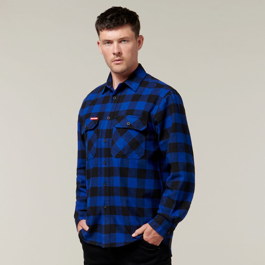 Hard Yakka Long Sleeve Check Flannel Cotton Work Shirt (Y07295)