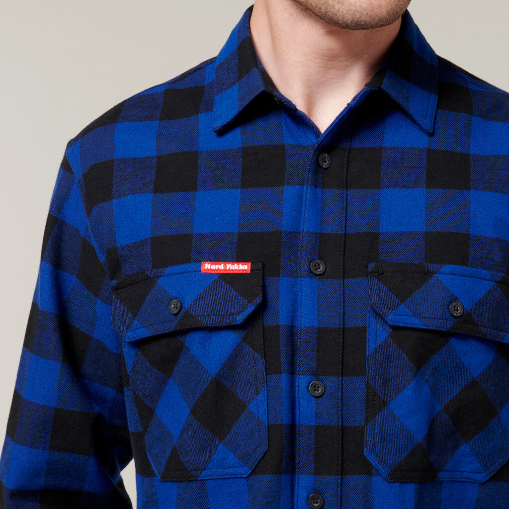 Hard Yakka Long Sleeve Check Flannel Cotton Work Shirt (Y07295)