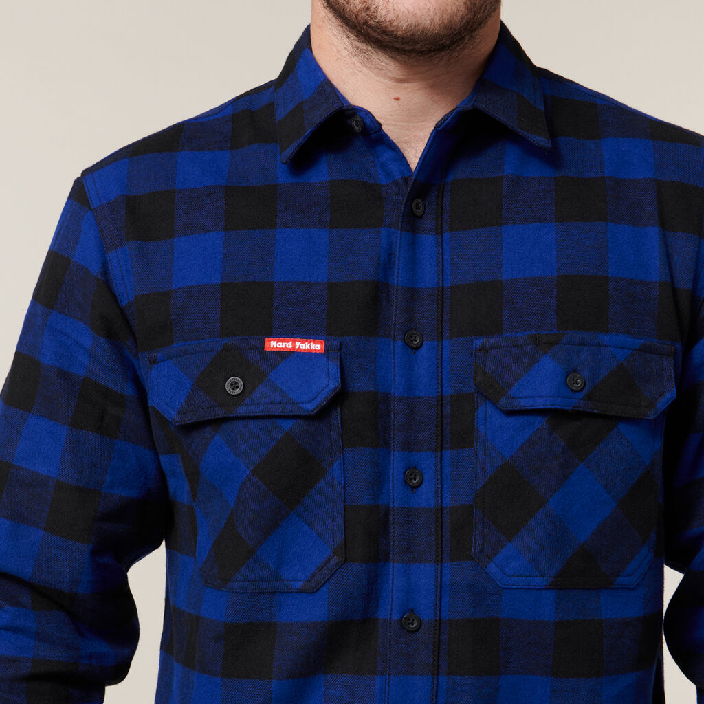 Hard Yakka Long Sleeve Check Flannel Cotton Work Shirt (Y07295)