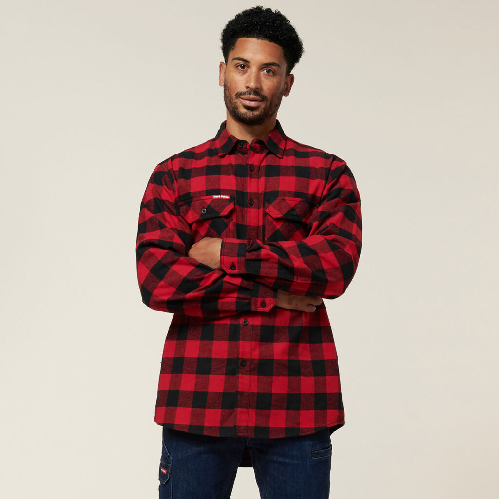 Hard Yakka Long Sleeve Check Flannel Cotton Work Shirt (Y07295)