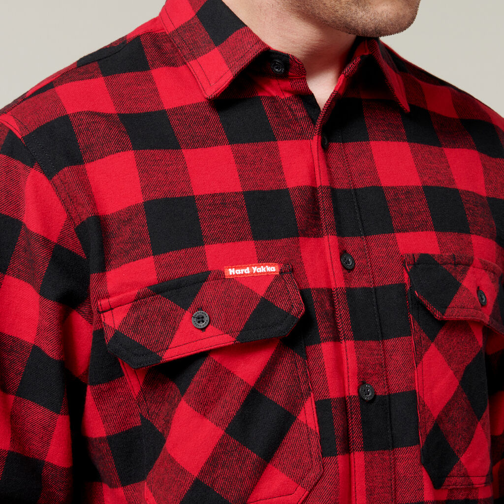 Hard Yakka Long Sleeve Check Flannel Cotton Work Shirt (Y07295)