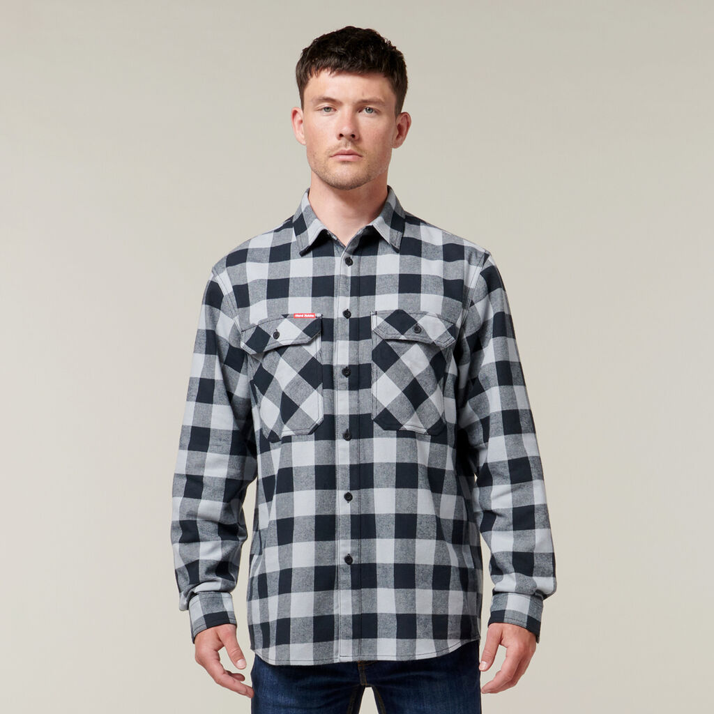 Hard Yakka Long Sleeve Check Flannel Cotton Work Shirt (Y07295)