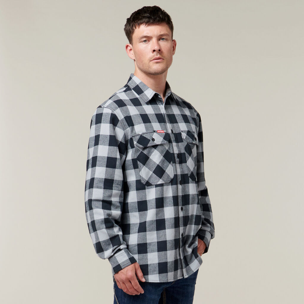 Hard Yakka Long Sleeve Check Flannel Cotton Work Shirt (Y07295)