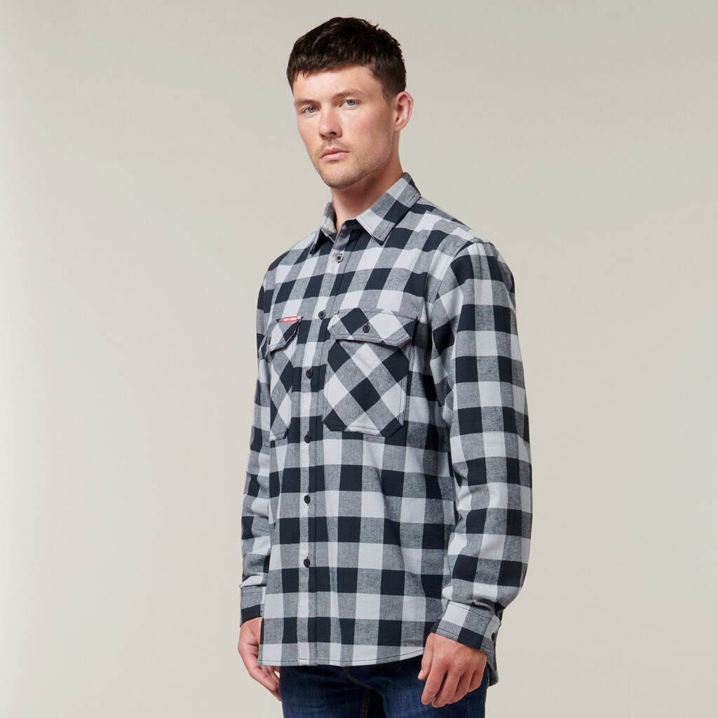 Hard Yakka Long Sleeve Check Flannel Cotton Work Shirt (Y07295)