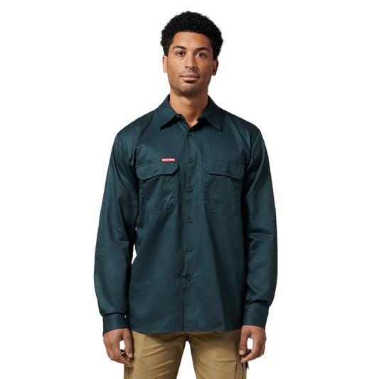 Hard Yakka Long Sleeve Open Front Cotton Drill Work Shirt (Y07500)