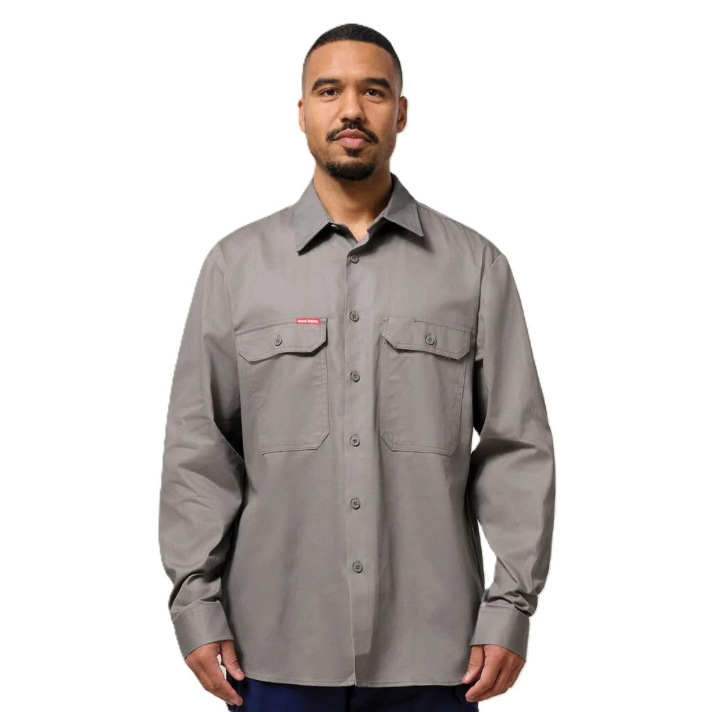 Hard Yakka Long Sleeve Open Front Cotton Drill Work Shirt (Y07500)