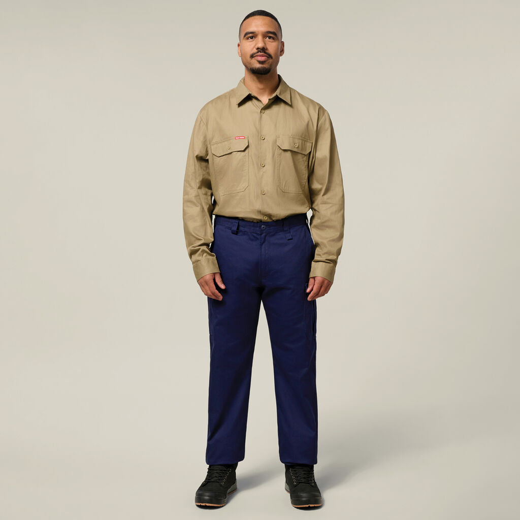 Hard Yakka Long Sleeve Open Front Cotton Drill Work Shirt (Y07500)