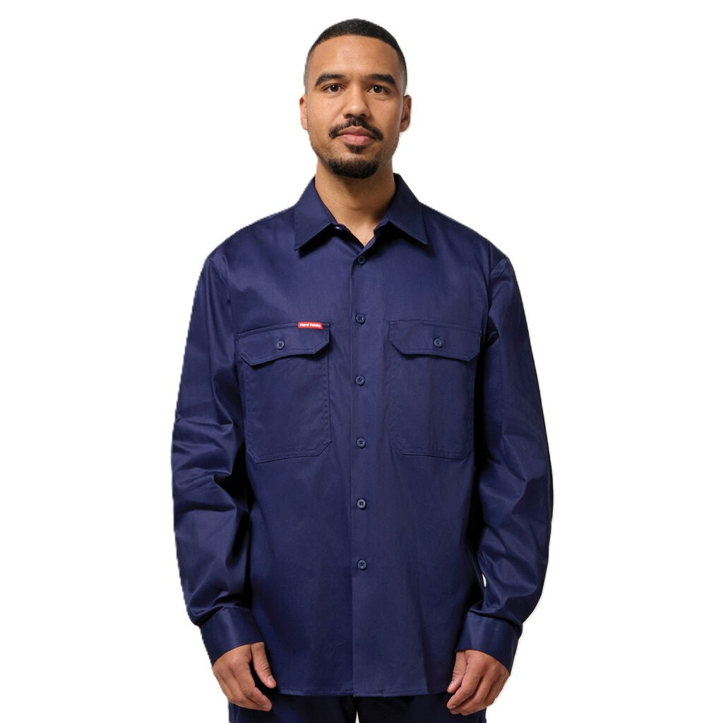 Hard Yakka Long Sleeve Open Front Cotton Drill Work Shirt (Y07500)