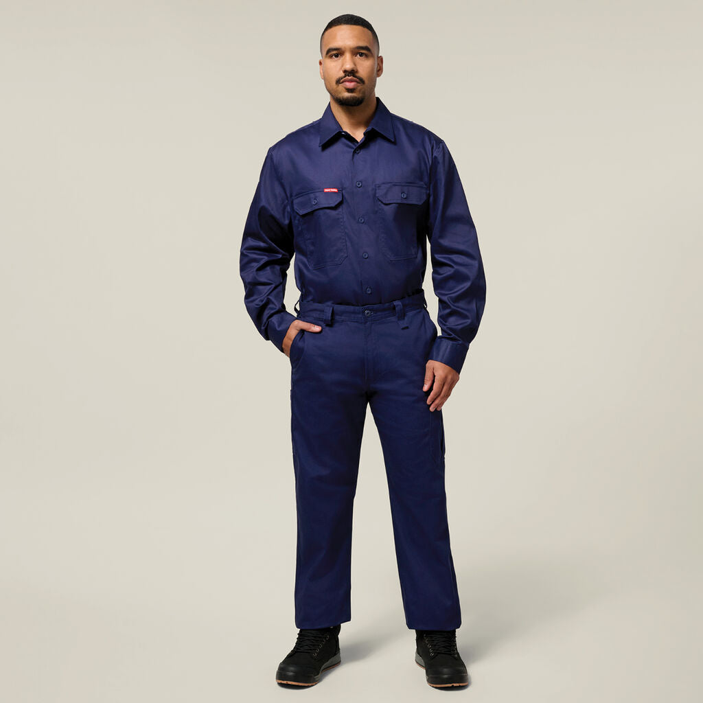 Hard Yakka Long Sleeve Open Front Cotton Drill Work Shirt (Y07500)