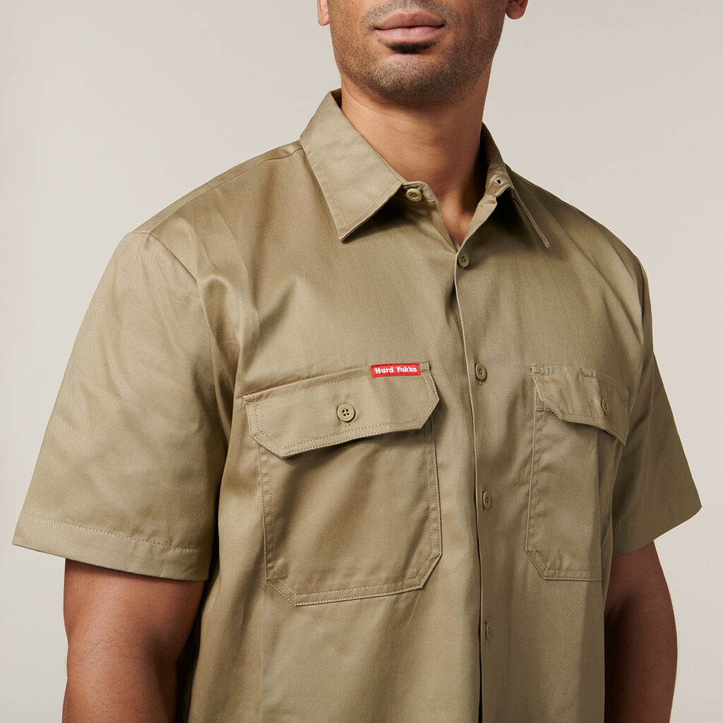 Hard Yakka Short Sleeve Open Front Cotton Drill Work Shirt (Y07510)