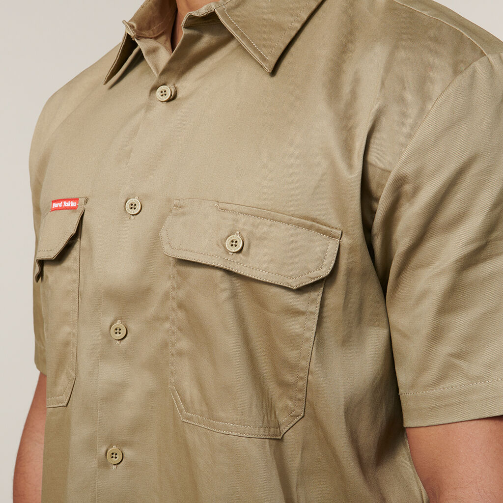 Hard Yakka Short Sleeve Open Front Cotton Drill Work Shirt (Y07510)