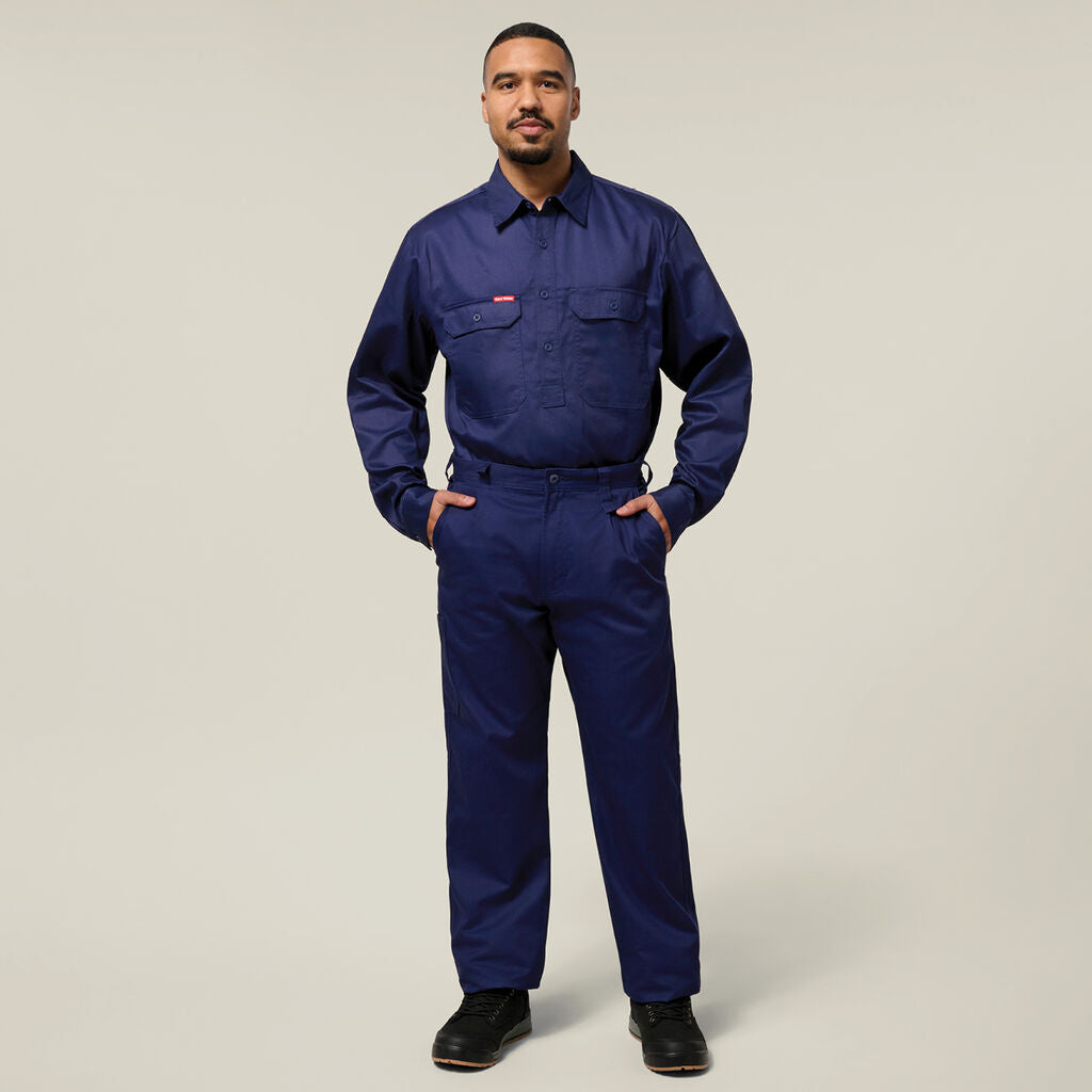 Hard Yakka Long Sleeve Closed Front Cotton Drill Work Shirt (Y07530)