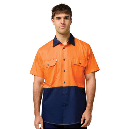 Hard Yakka Core Hi-Vis 2 Tone Vented Short Sleeve Shirt (Y07559)