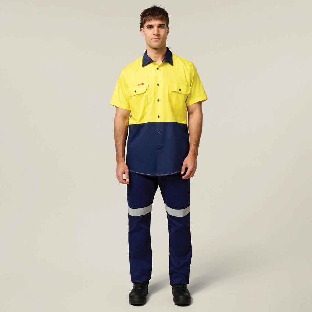 Hard Yakka Core Hi-Vis 2 Tone Vented Short Sleeve Shirt (Y07559)