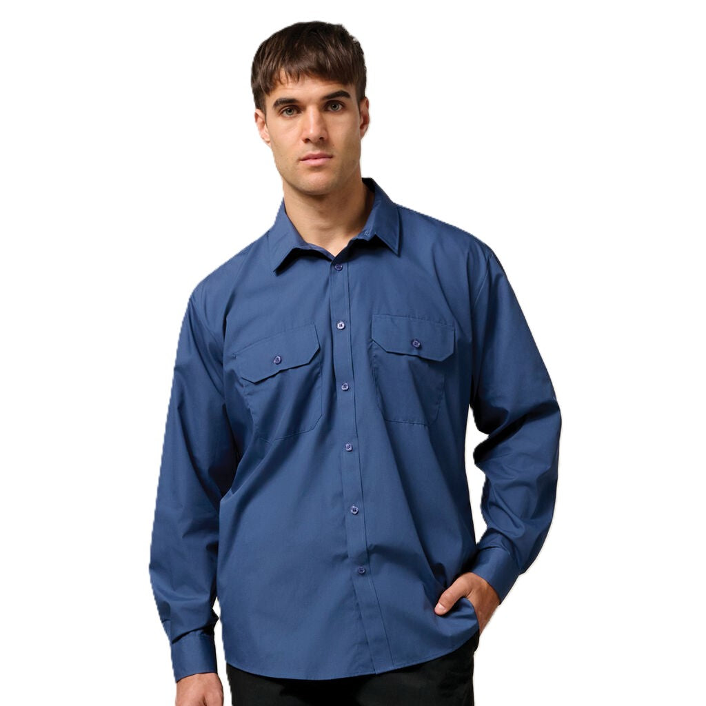 Hard Yakka Long Sleeve Permanent Press Crease Free Poly Cotton Shirt (Y07590)