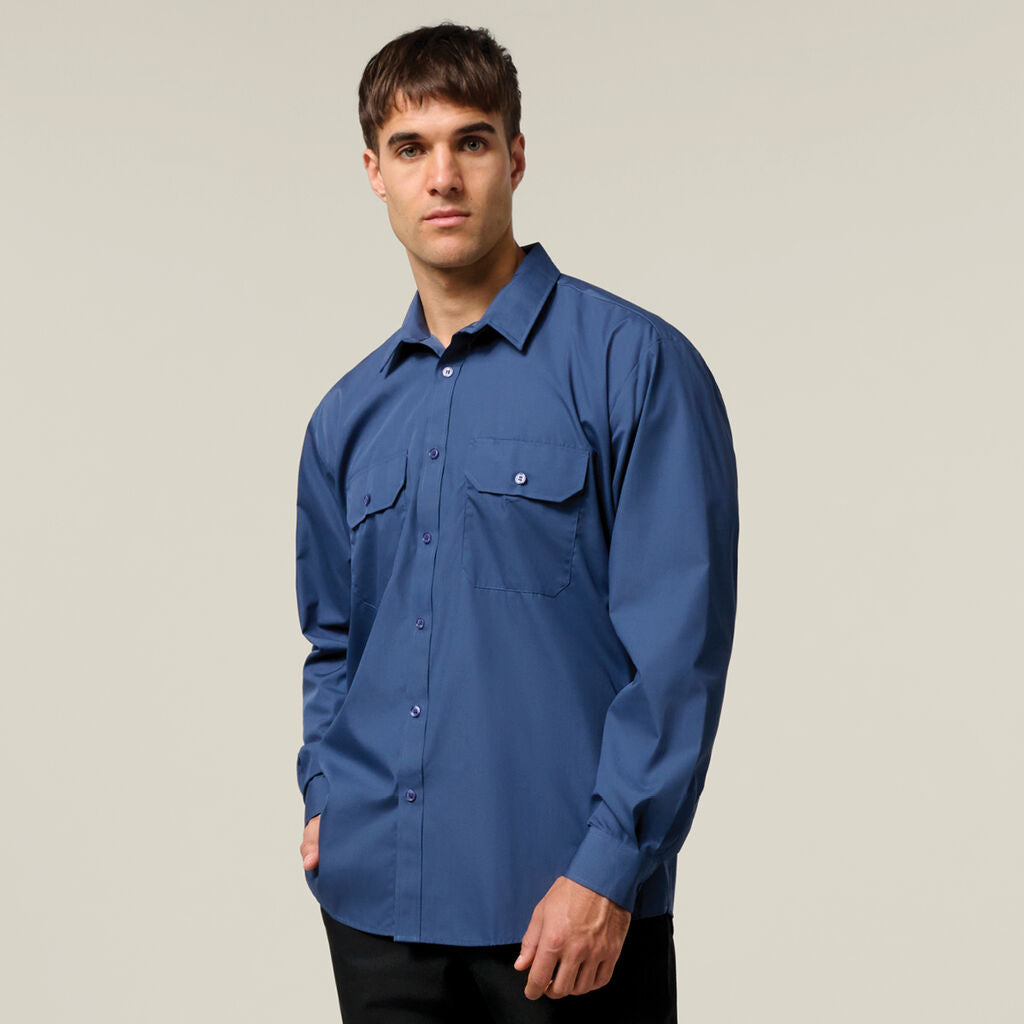 Hard Yakka Long Sleeve Permanent Press Crease Free Poly Cotton Shirt (Y07590)