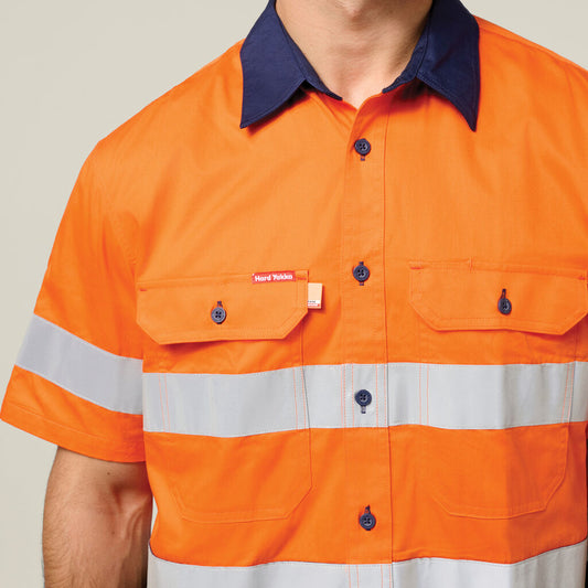 Hard Yakka Core Hi-Vis 2 Tone Taped Vented Short Sleeve Shirt (Y07735)