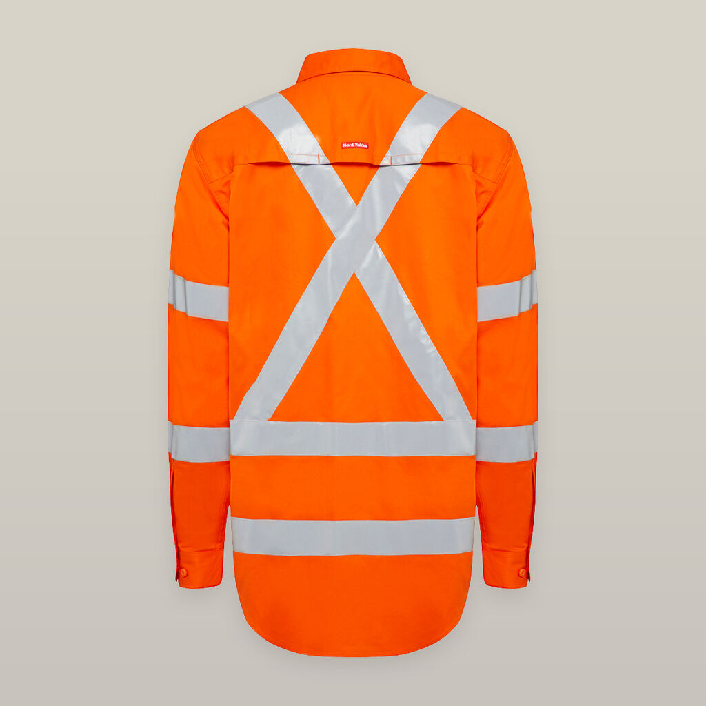 Hard Yakka Women's Core Biomotion Hi-vis Taped Long Sleeve Cross Back (Y08420)