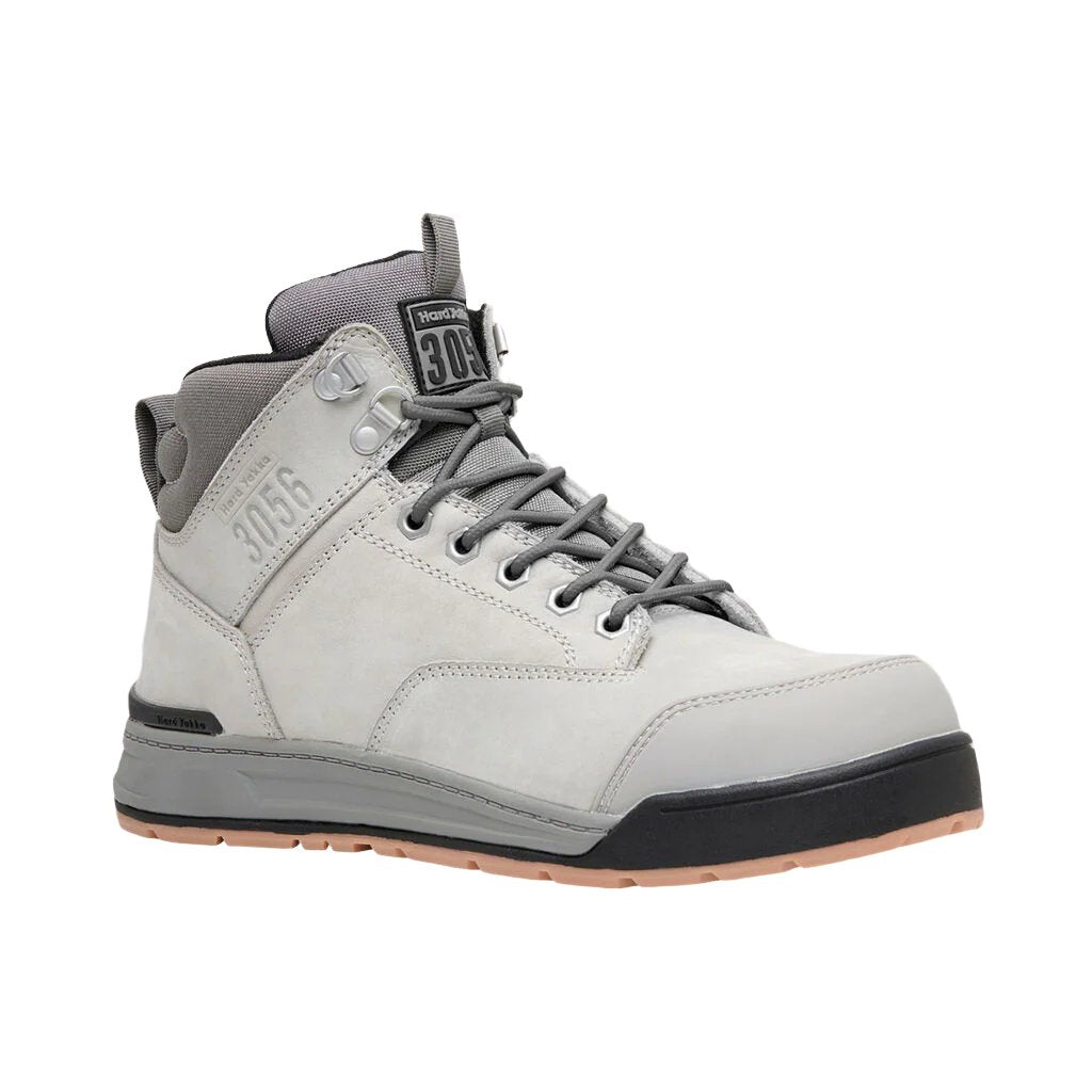 Hard Yakka 3056 Lace Up & Side Zip Steel Toe Safety Boot - Grey (Y60202)