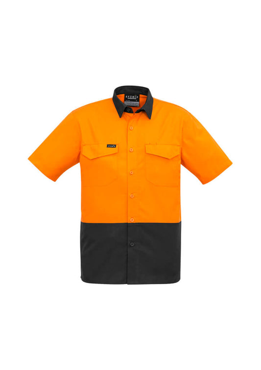 Syzmik Mens Rugged Cooling Hi Vis Spliced S/S Shirt (ZW815)