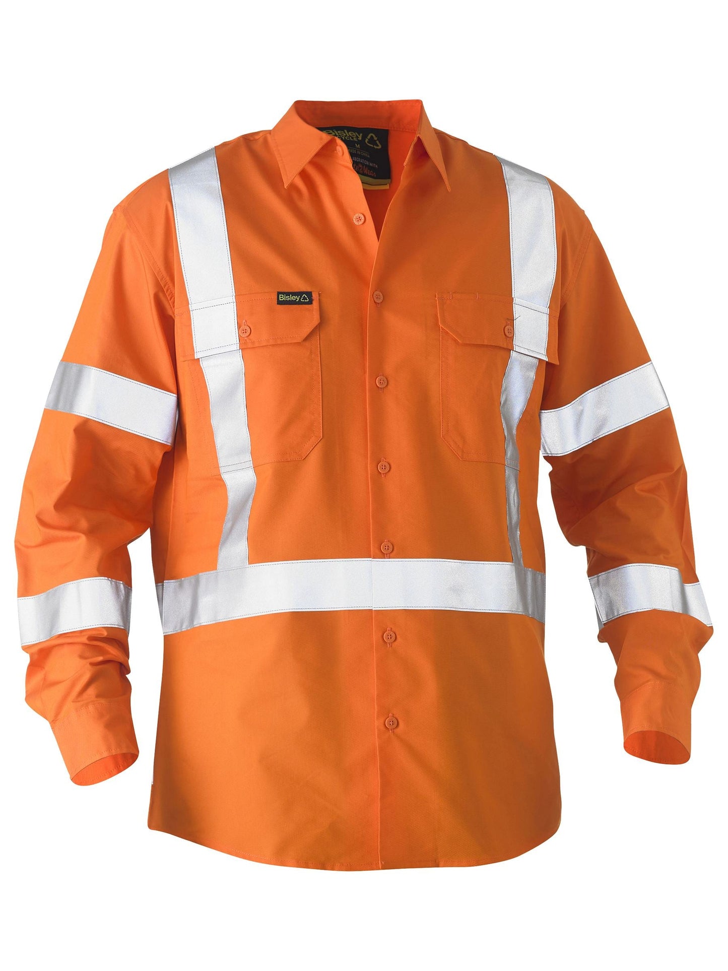 Bisley X Taped Hi Vis Recycled Drill Shirt (BS6266XT)