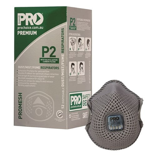 Pro Choice Pro-Mesh Respirator P2, With Valve & Carbon Filter Box of 1 (PC823)