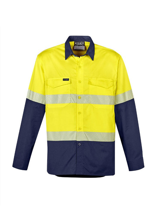 Syzmik Mens Rugged Cooling Hi Vis Segmented Tape L/S Shirt (ZW229)